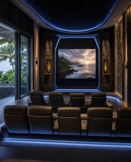 futuristic church — home cinema (tropical)