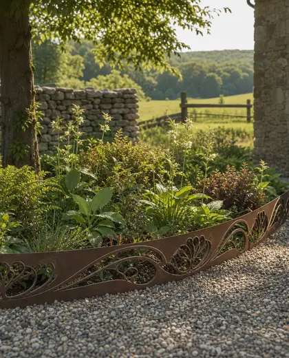 art nouveau yard — edging (rural)