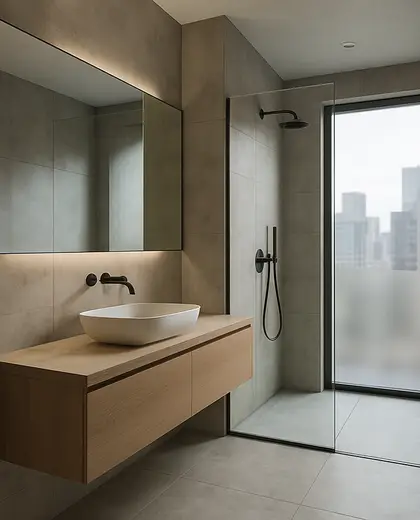 minimalist house — bathroom (urban)