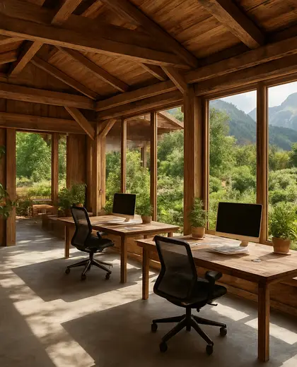 rustic garden — open office (alpine)