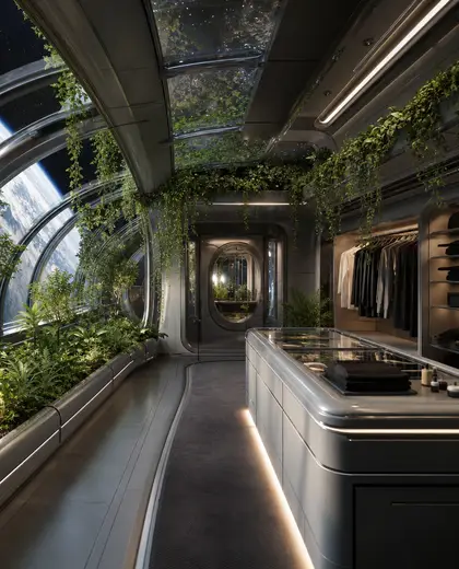 futuristic greenhouse — dressing room (space)