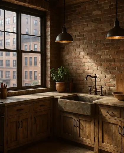 rustic house — kitchen (urban)