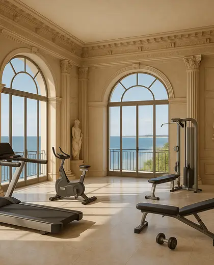 neoclassical penthouse — training room (coastal)