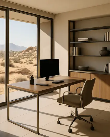 contemporary condo — home office (desert)