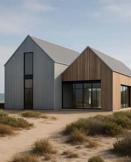 contemporary farmhouse — warehouse (coastal)