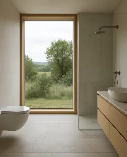 minimalist house — bathroom (rural)