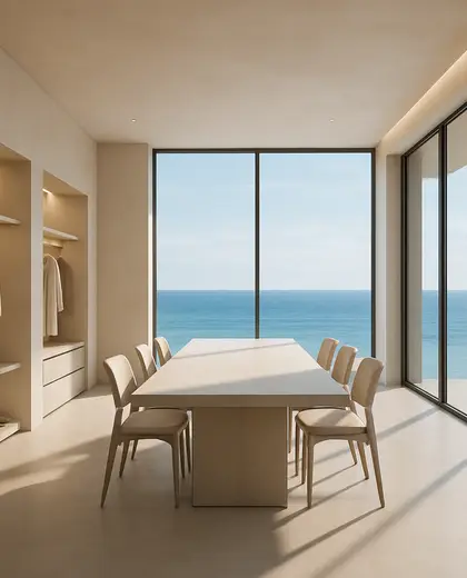 minimalist store — formal dining room (ocean)