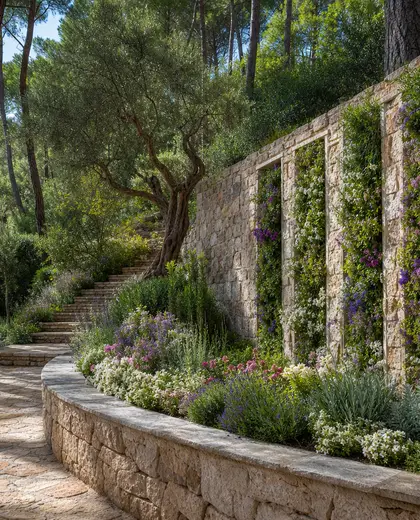 mediterranean vertical garden — flower bed (forest)