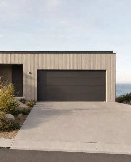 minimalist facade — garage (coastal)