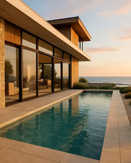 contemporary house — pool (coastal)