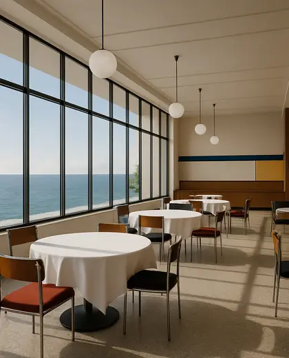 bauhaus hotel — formal dining room (ocean)