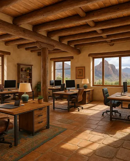 southwestern farmhouse — open office (mountain)