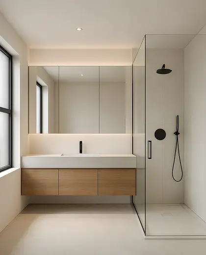 minimalist house — bathroom (urban)