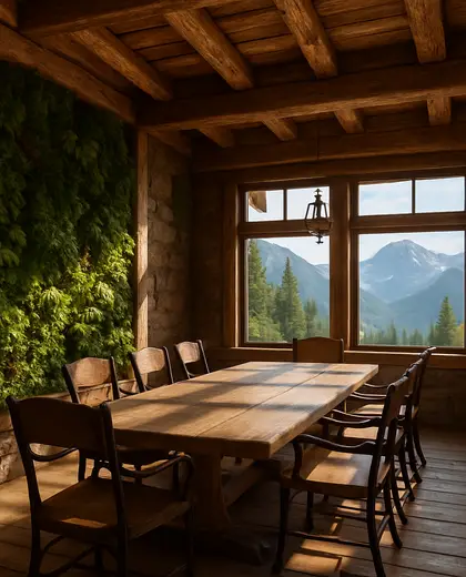 rustic vertical garden — meeting room (mountain)