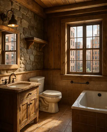 rustic house — bathroom (urban)