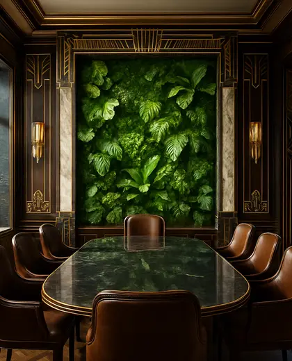 art deco vertical garden — meeting room (beach)