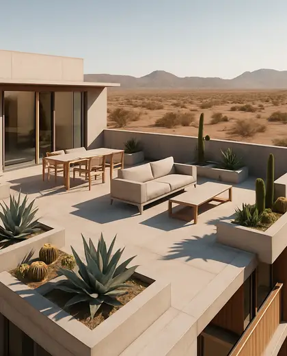 contemporary apartment — roof (desert)