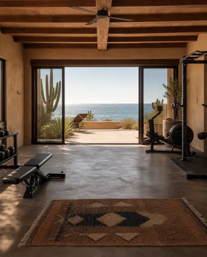 southwestern public space — home gym (coastal)