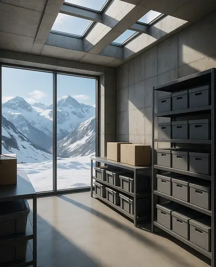 futuristic building — storage room (alpine)