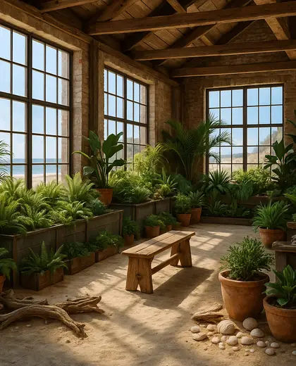 rustic indoor garden — warehouse (beach)