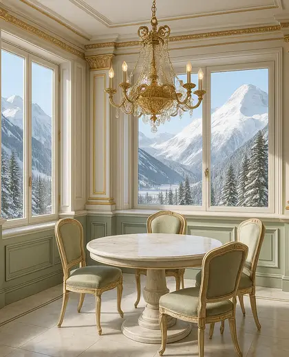 neoclassical office space — breakfast nook (alpine)
