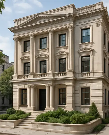 neoclassical house — raised garden bed (urban)