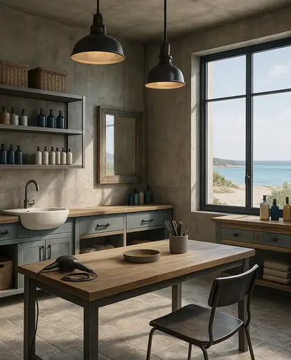 industrial salon — study (coastal)
