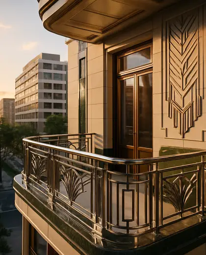 art deco house — balcony (urban)