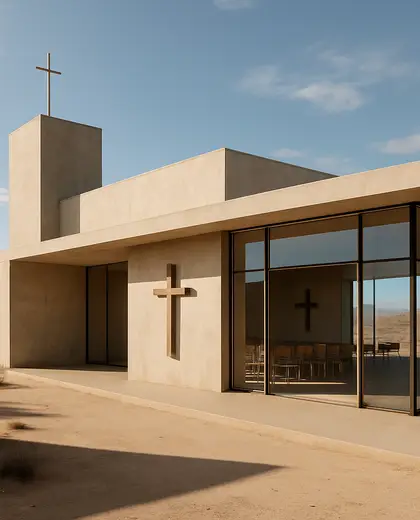 minimalist church — conference hall (desert)