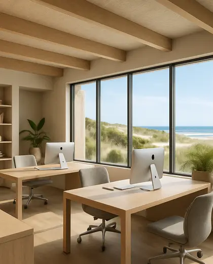contemporary store — open office (coastal)