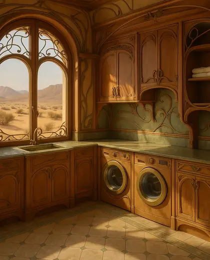 art nouveau hotel — laundry room (desert)