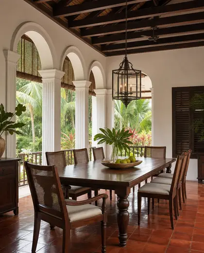 colonial public space — dining room (tropical)