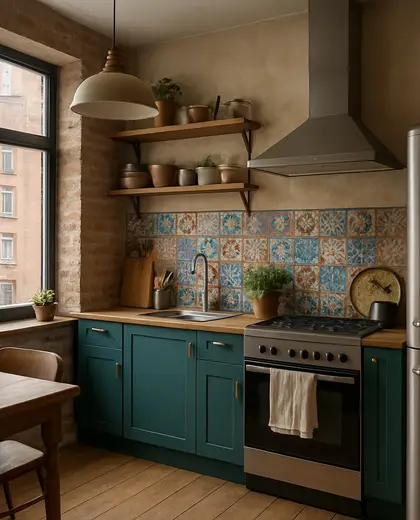 eclectic apartment — kitchen (urban)