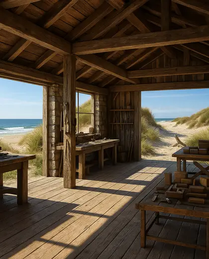 rustic public space — workshop (beach)