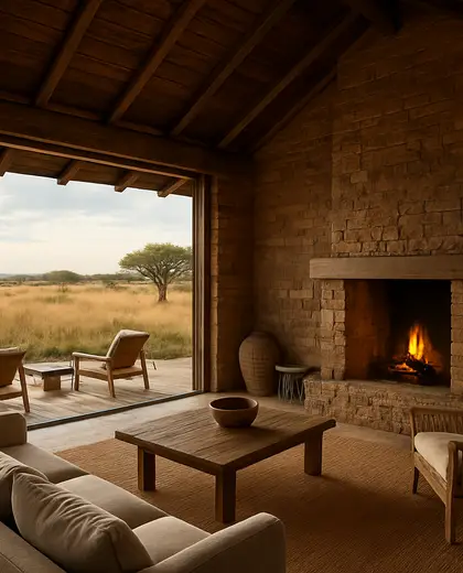 rustic backyard — living room (savanna)