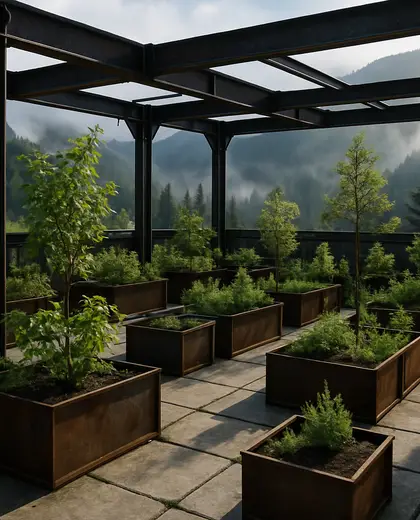 industrial rooftop garden — nursery (mountain)