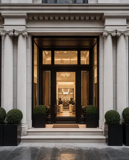 neoclassical store — entryway (urban)