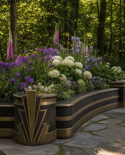 art deco garden — flower bed (forest)
