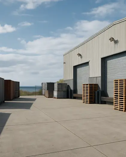 industrial yard — warehouse (coastal)