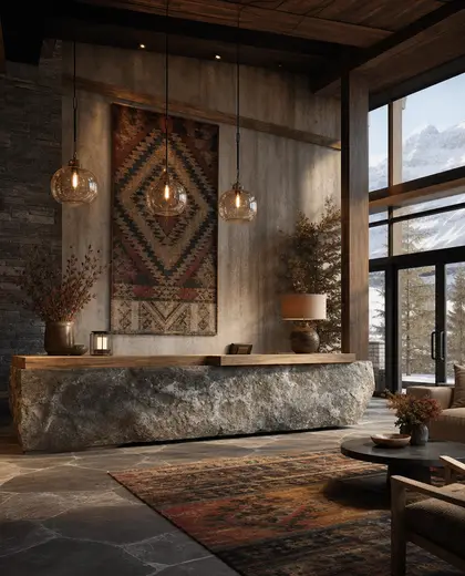 eclectic public space — reception (alpine)