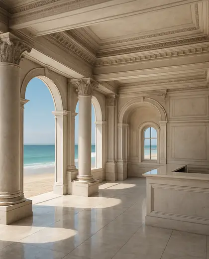 neoclassical building — reception (beach)