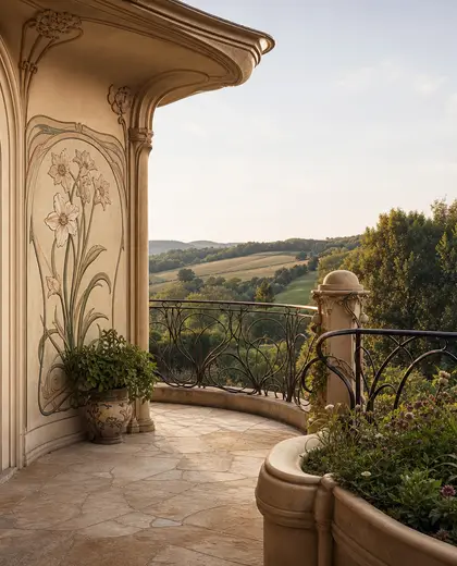 art nouveau home — terrace (rural)