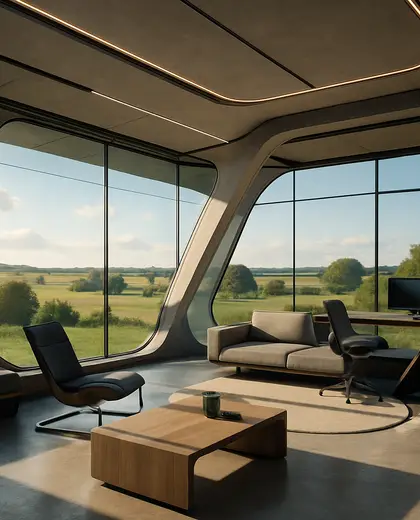 futuristic house — room (rural)