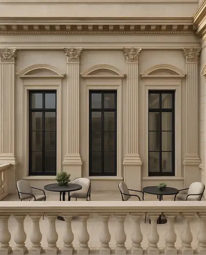 neoclassical facade — terrace (urban)