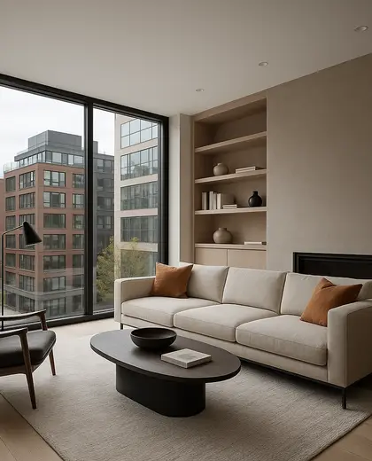 modern house — living room (urban)