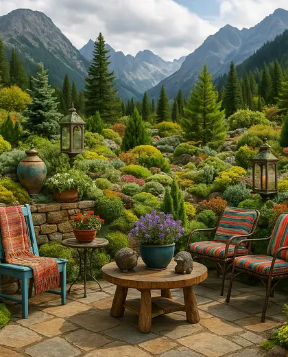 eclectic garden — patio (alpine)