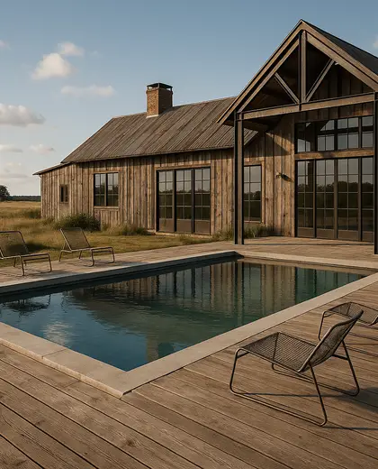 industrial farmhouse — pool (rural)