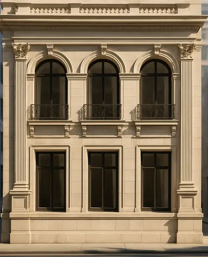 neoclassical facade — dressing room (urban)