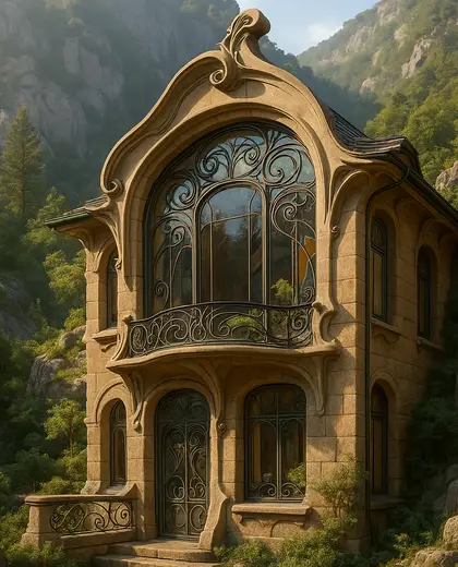 art nouveau facade — home office (mountain)