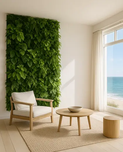 minimalist vertical garden — room (coastal)